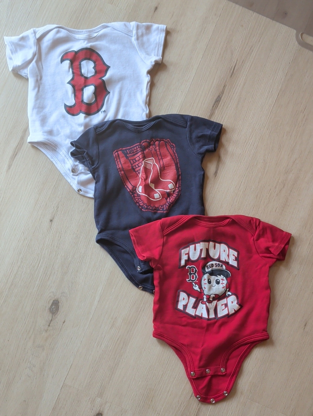 Boston Red Sox Kids 3-Pack One-Piece Bodysuits - Red, Navy, White
